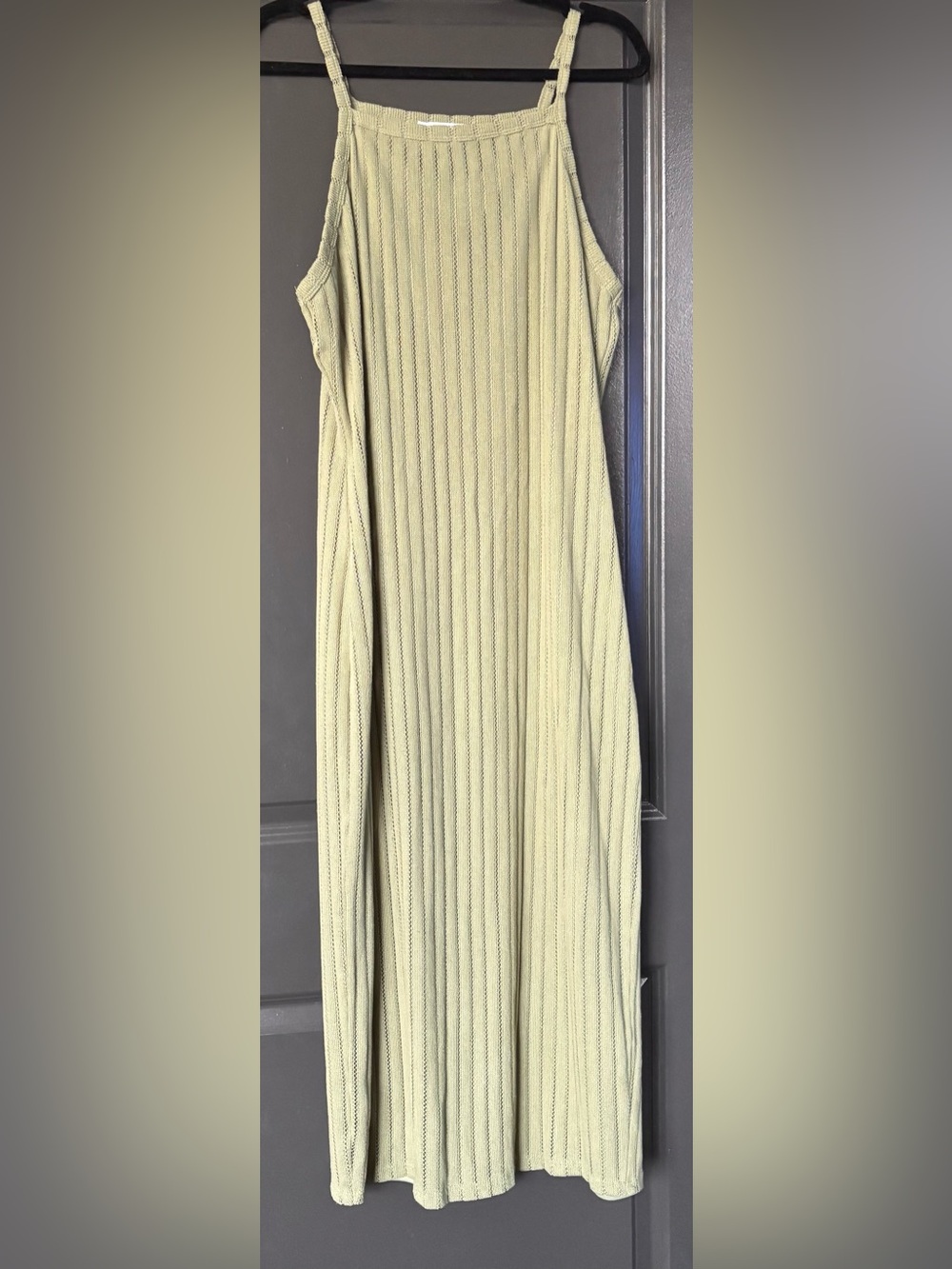 Primark Light Sage Ribbed Strap Maxi Dress
